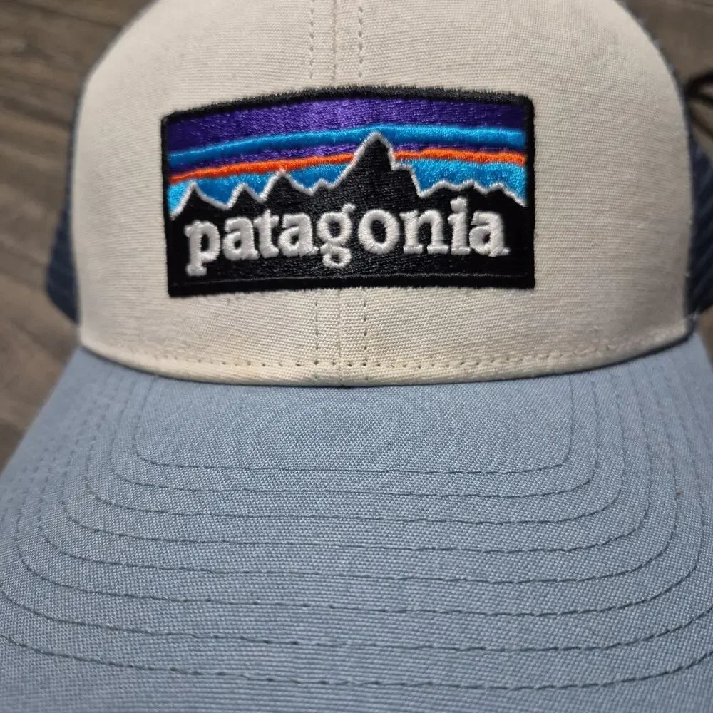 Patagonia Trucker Hat Men One Size Blue Netplus Recycled Cap Snapback Logo